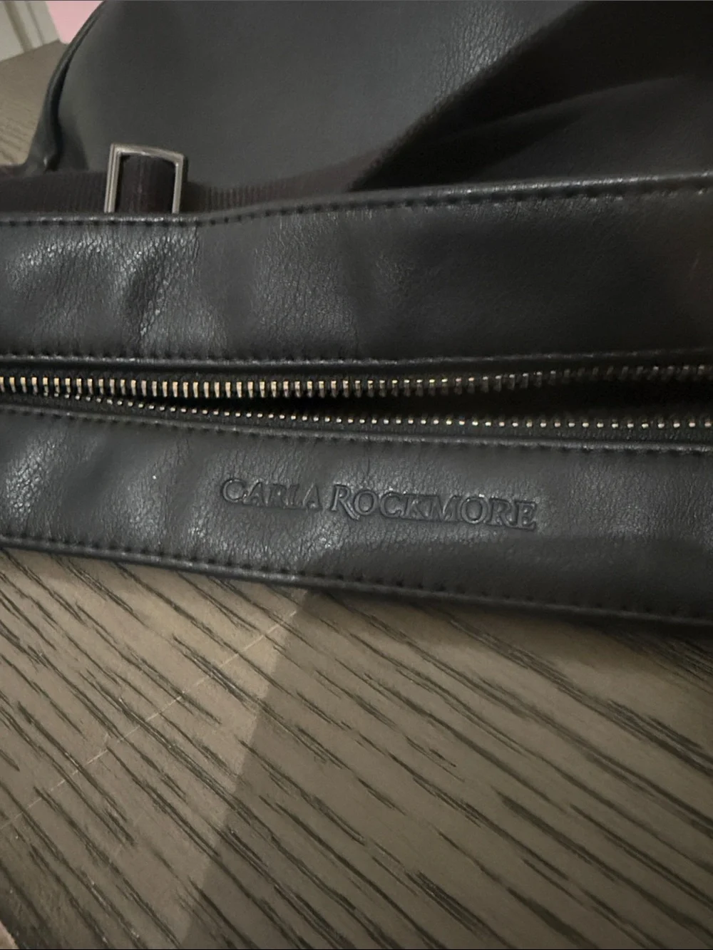 Black unisex Leather-Effect Sling Belt Bag